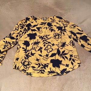 41 Hawthorn Yellow/Blue Blouse with vented sleeves